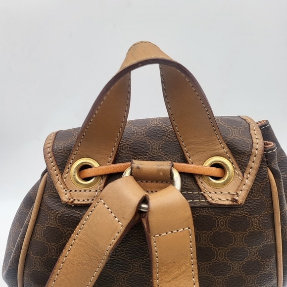 celine backpack mini Pink Leather Luggage Shoulder Bag Trimmings In Calfskin Textile Lining Gold Finishing Hand Carry Snap Button Closure With Decorative Buckle Adjustable Straps With A Minimum Drop 13 In (34 Cm) And Maximum Drop 18 In (45 Cm) Reference CELINE Macadam Rucksack Backpack Mini